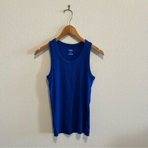 COS Women's Ribbed Vibrant Blue Tank Top